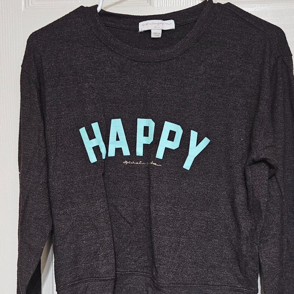 Spiritual Gangster Happy Sweatshirt Gray Size M